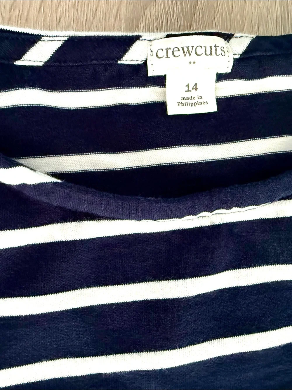 Crewcuts Navy and White Striped Kids Dress with pockets by J.Crew